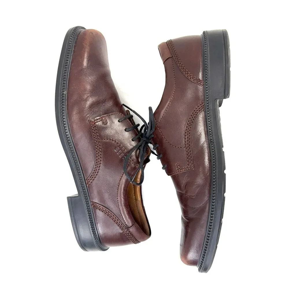 Men's Ecco Arlanda Plain Toe Oxfords Shoes 34764 Brown Size EU 45 US 11.5